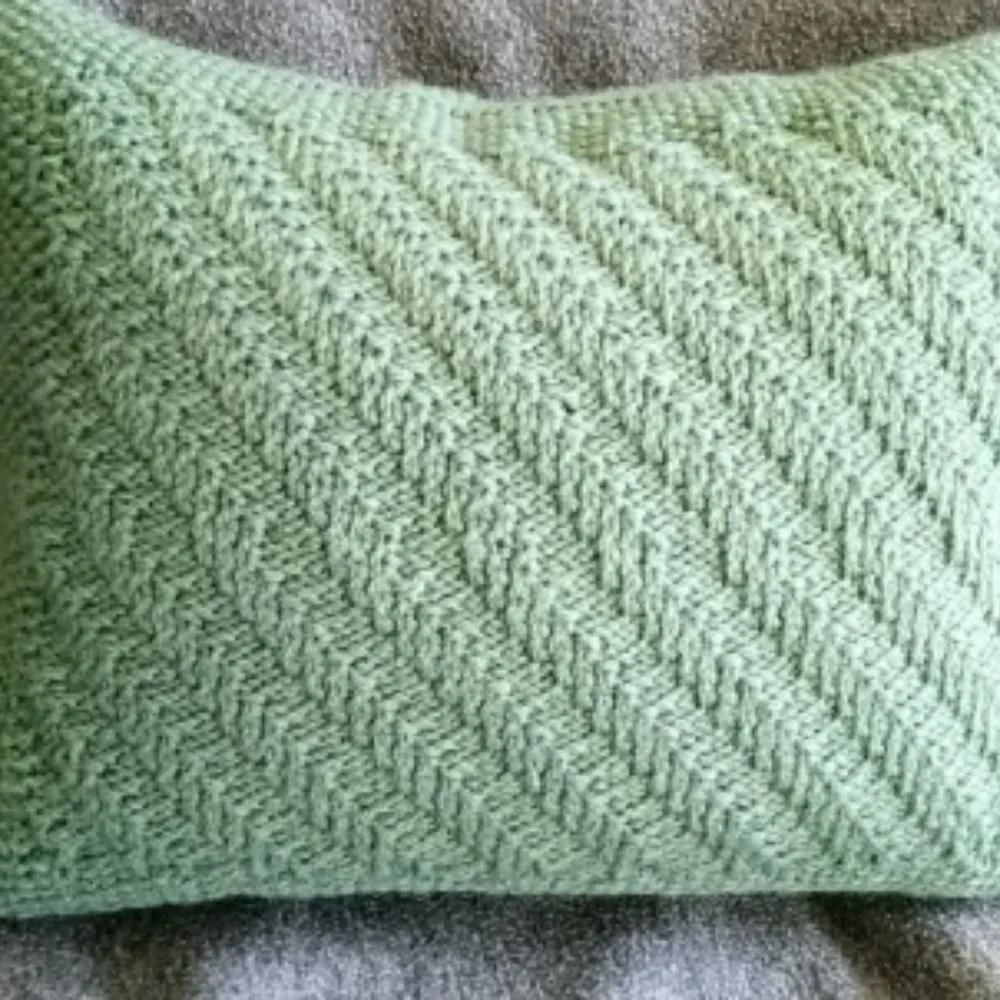 Hand Crafted Pillow Knit Sage Green Owl Googly Eye Hand Painted Button H…